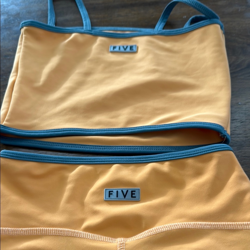 Five the Label matching set. Melon color size XXS top & bikers.
